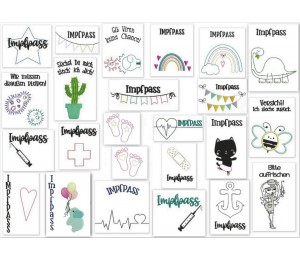 Stickserie - ITH Impfpasshülle in 2 Größen & je 2 Varianten